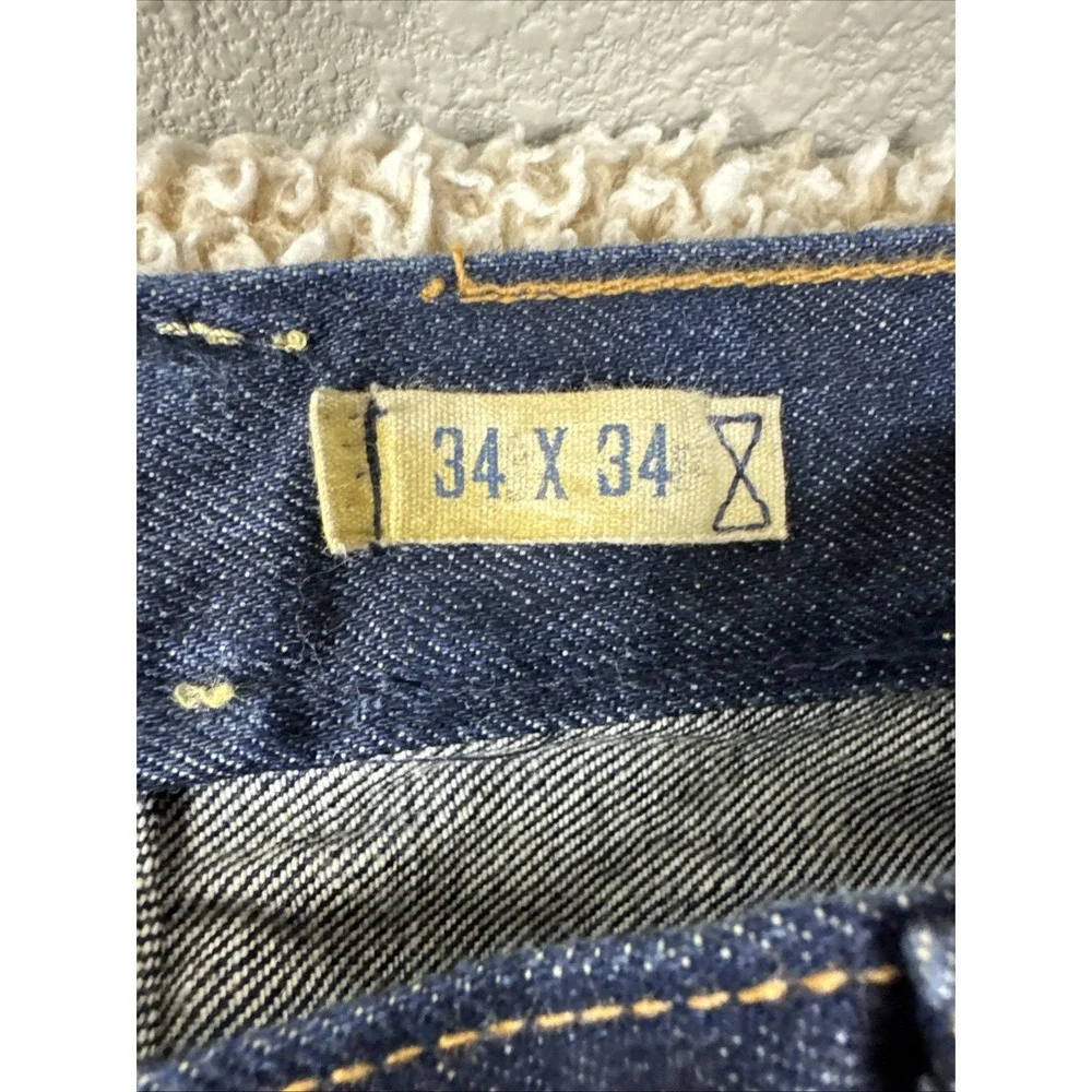 Vintage Polo Ralph Lauren Jeans Mens 34x34 Blue Straight Denim 15941 Button Fly